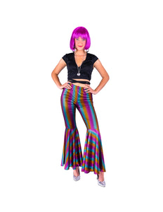 Regenboog pailletten broek vooraanzicht – carnavalskostuum