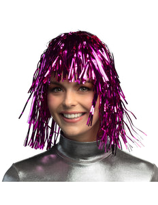 Boland Tinsel pruik Metallic fuchsia