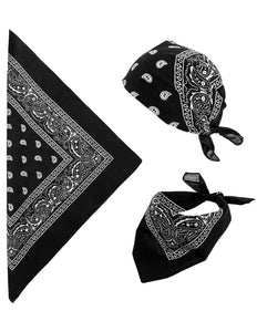 Widmann SRL Bandana zwart 55x55 cm met paisley print