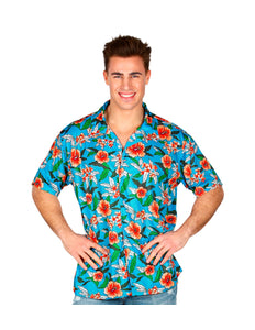 Widmann SRL Blauw Hawaii shirt met print
