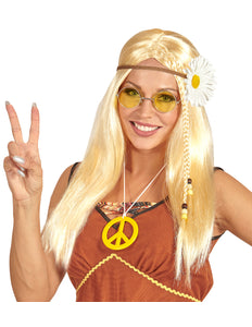 Widmann SRL Blonde hippie pruik met haarband