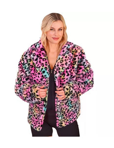 Widmann SRL Bontjas pluche dames luipaard multi kostuum Niek