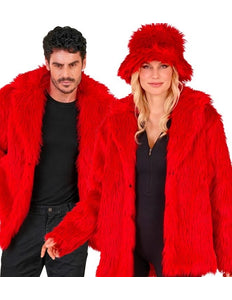 Widmann SRL Bontjas pluche rood kostuum Evi