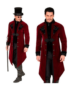 Widmann SRL Bordeaux fluwelen gothic jas heren kostuum Timo