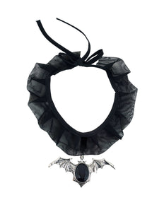 Widmann SRL Choker vleermuis met zwarte gemsteen