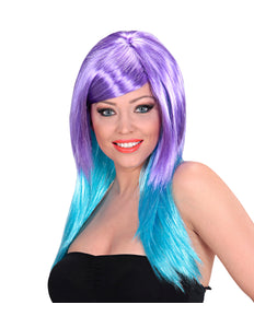 Widmann SRL Dip dye pruik paars blauw