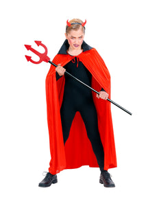 Widmann SRL Duivel cape rood met zwart kraag kind