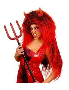 Widmann SRL Duivel pruik lang met hoorntjes