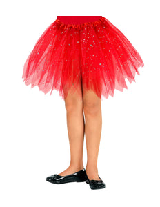 Widmann SRL Glitter tutu rok kort rood kinderen