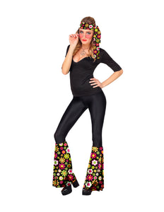 Widmann SRL Hippie verkleedset jaren 70 met beenwarmers en hoofdband