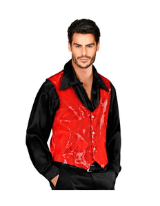 Widmann SRL Pailletten gillet vestje rood