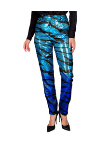 Widmann SRL Paillettenbroek Mara blauwe golven