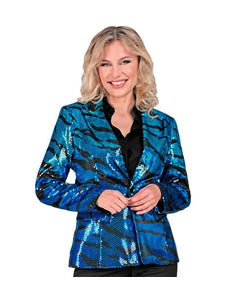 Widmann SRL Paillettenjas golven in blauw