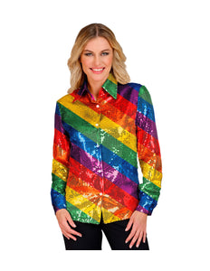 Widmann SRL Paillettenshirt dames Lisa regenboog