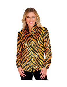 Widmann SRL Paillettenshirt dames tijger