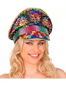 Widmann SRL Pet pride met juwelen pailletten regenboog hoed Julia