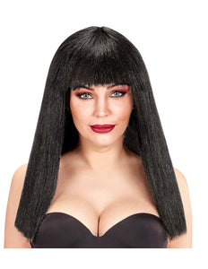 Widmann SRL Pruik stijl haar met pony zwart