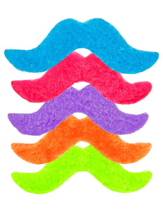 Widmann SRL Set vijf gekleurde snorren