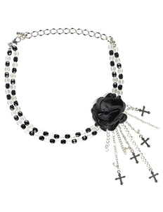 Widmann SRL Zwarte gothic ketting met roos
