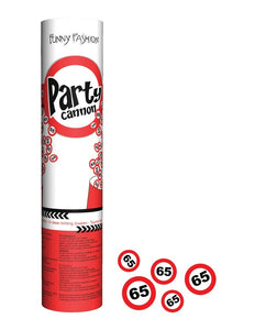 Funny Fashion Confetti kanon leeftijd 65 jaar