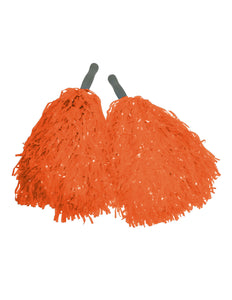 Funny Fashion Oranje pom poms op stokje