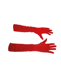 Funny Fashion Rode handschoenen gerimpeld 46cm