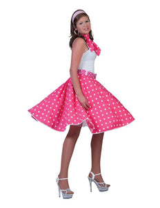 Funny Fashion Roze rock & roll rokje witte stippen