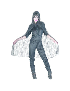 Funny Fashion Spinnenweb cape voor Halloween