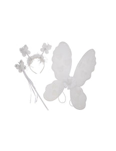 Funny Fashion Witte vlinder verkleed set Minnie 3-delig