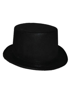 Funny Fashion Zwarte hoge hoed lederlook