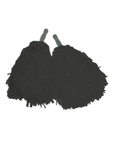 Funny Fashion Zwarte pom poms met stokje