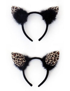 PartyXplosion Diadeem luipaard met zwarte pluche