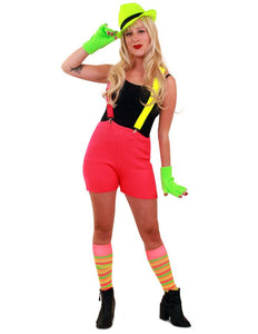 PartyXplosion Gebreide korte broek fluor roze