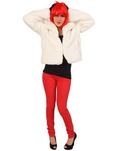 PartyXplosion Nep bontjas pak Alice wit