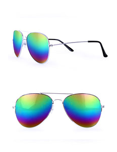 PartyXplosion Pilotenbril olie/spiegelglas regenboog