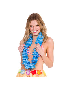 Wicked Costumes Blauwe Hawaii slinger satijn look