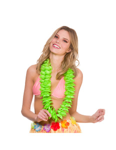 Wicked Costumes Groene Hawaii bloemenslinger satijn look