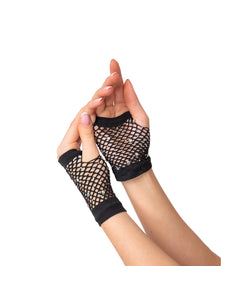 Wicked Costumes Net handschoenen met diamanten Mirte zwart