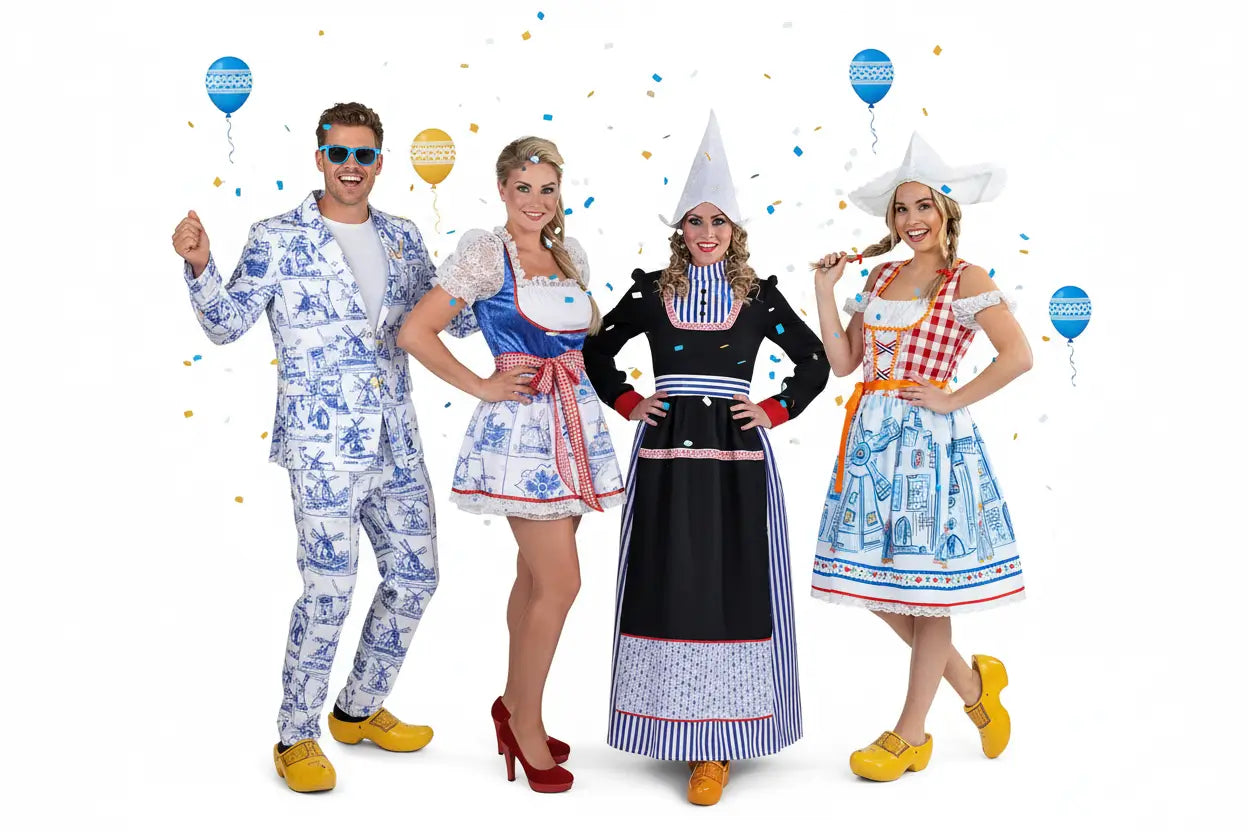 Hollandse avond? Ontdek Volendamse en Delftsblauwe verkleedkleding