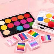Peinture pour le visage, gâteaux divisés & palettes