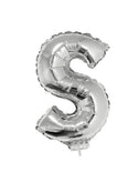 Zilveren letter ballon groot