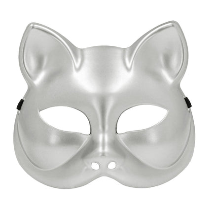 Halfmasker Kitty zilver