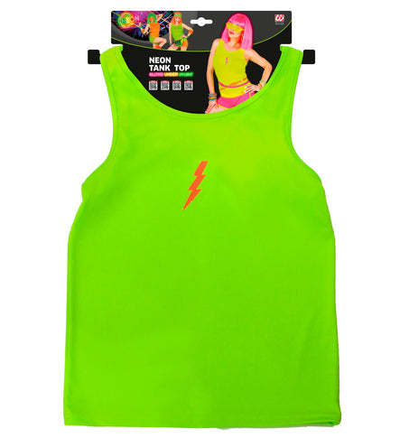 Neon groen tanktop compleet, foute party fluo top dames