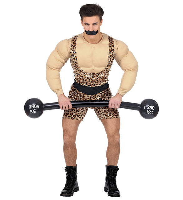 Spierbundel kostuum man gedragen, sterke man gewichtheffer outfit volwassenen