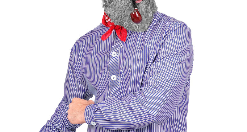 Matrozen shirt heren blauw-wit gestreept met lange mouwen, gedragen bij een zeemansoutfit