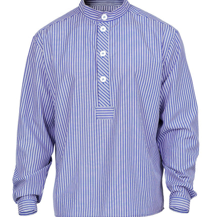 Matrozen shirt heren blauw gestreepte kiel zonder model, met opstaande kraag