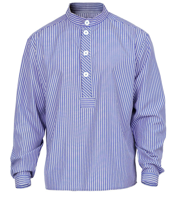Matrozen shirt heren blauw gestreepte kiel zonder model, met opstaande kraag