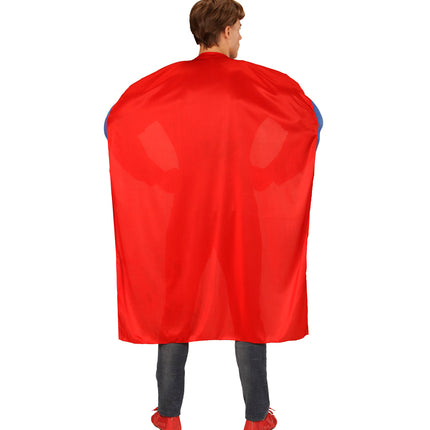 Superheld spiershirt close-up, gespierde held kostuum met cape detail