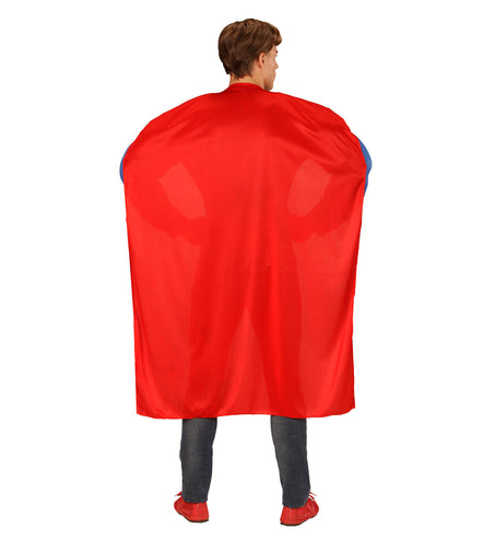 Superheld spiershirt close-up, gespierde held kostuum met cape detail
