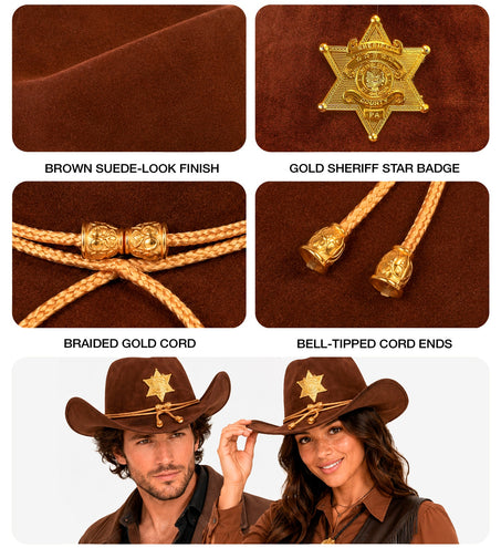 Cowboy hoed sheriff Texas ranger totaalbeeld – verkleedkleding